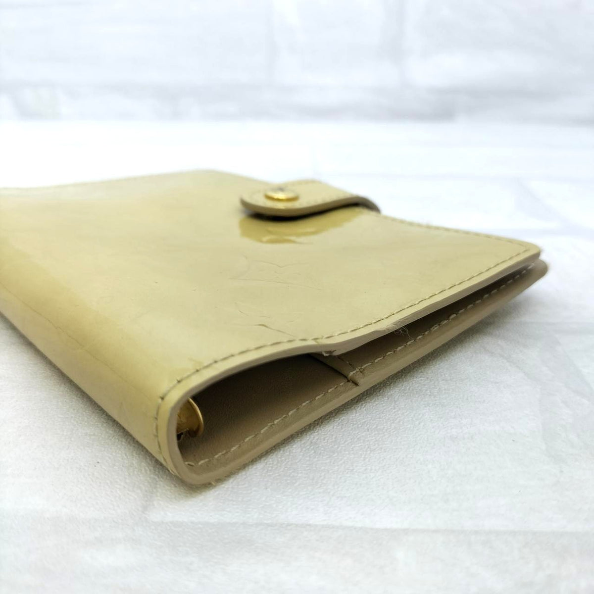Louis Vuitton Vernis Agenda Cover Notebook Holder Yellow Patent Leather Gold