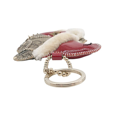 Gucci Authentic Guccissima Christmas Version Chihuahua Charm Key Ring Used Santa