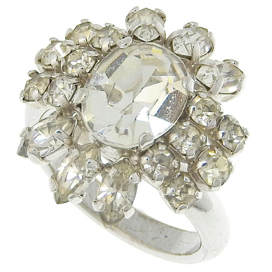 Vintage 80s Christian Dior Rhinestone Zirconia Clear Ring Size 51.5 US 5.75 Rare