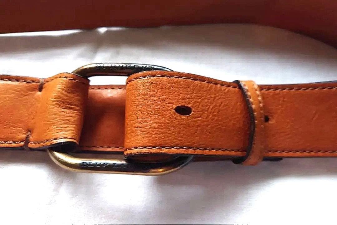Burberry Brown Leather Belt Ring Buckle 106 cm 41.7" Unisex Used