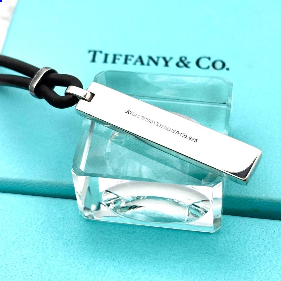 Tiffany & Co Atlas Sterling Silver 925 Roman Numeral Bar Pendant Necklace 50cm