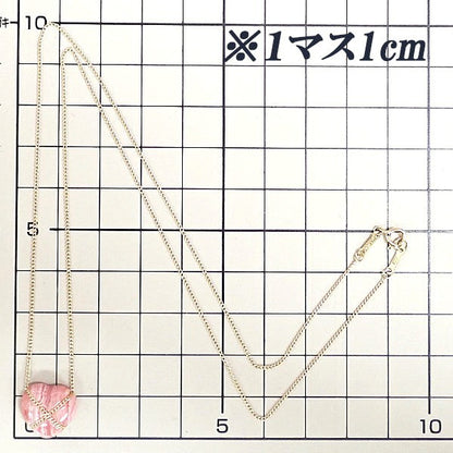 Tiffany & Co Chain Cross Heart Necklace K18 Yellow Gold Rhodochrosite Authentic