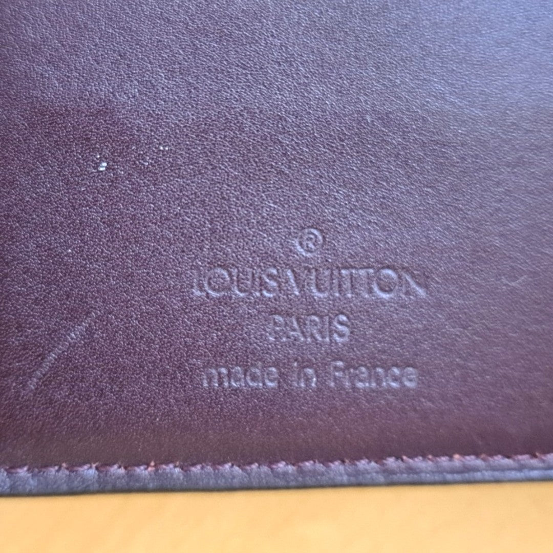 Louis Vuitton Agenda Cover Damier Vernis Notebook Case Bordeaux Patent Leather