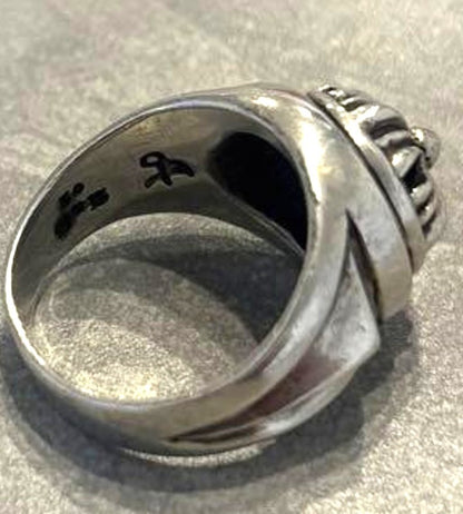 A&G Sterling Silver 925 Flower Concho Pattern Ring Size US 10-10.5 Used VTG