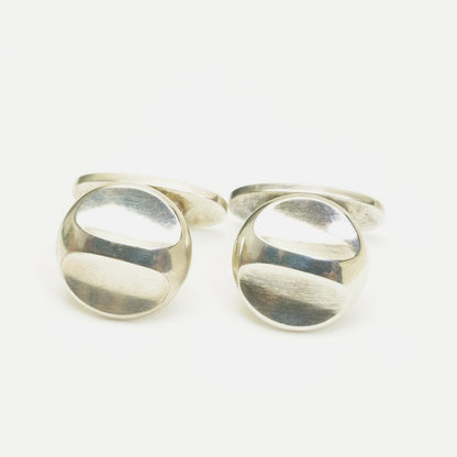 Georg Jensen CTV Cufflinks Sterling Silver 925 Denmark Round Men's Vintage 1.3cm