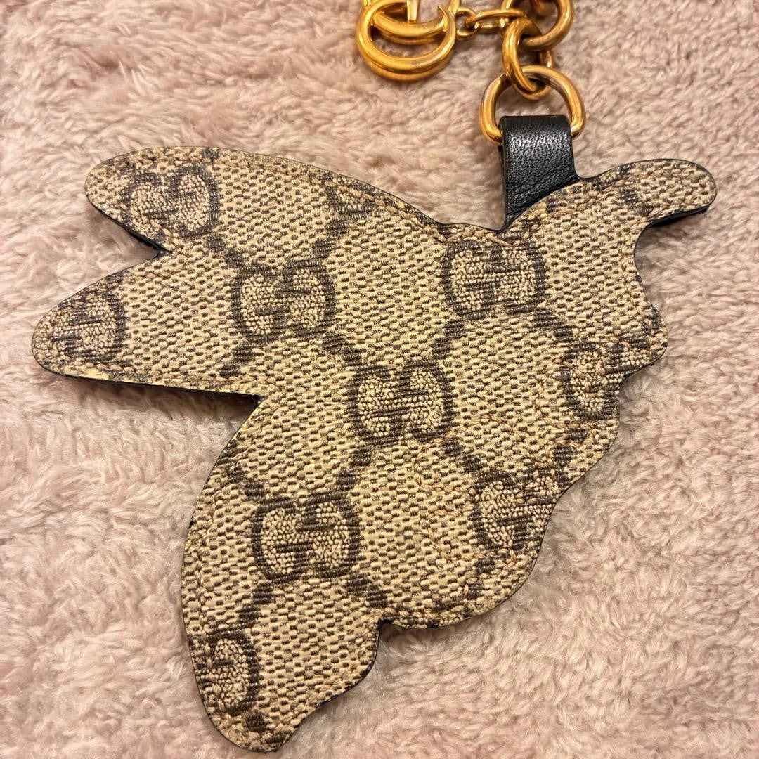 Gucci GG Bee Embroidered Keychain Bag Charm Key Holder