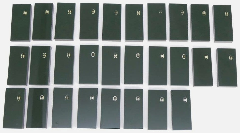 GUCCI Domino Game Set Green Leather Case 28 Pieces GG Logo 2.2in Authentic
