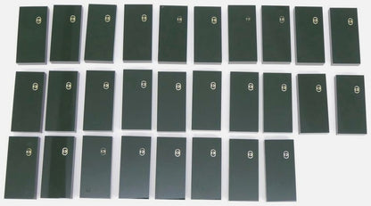 GUCCI Domino Game Set Green Leather Case 28 Pieces GG Logo 2.2in Authentic