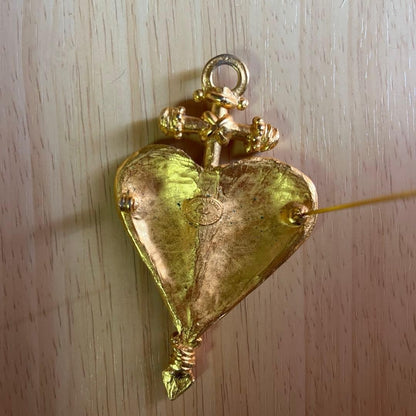 Christian Lacroix Gold Brooch Pendant Top Designer Fashion Jewelry Accessory
