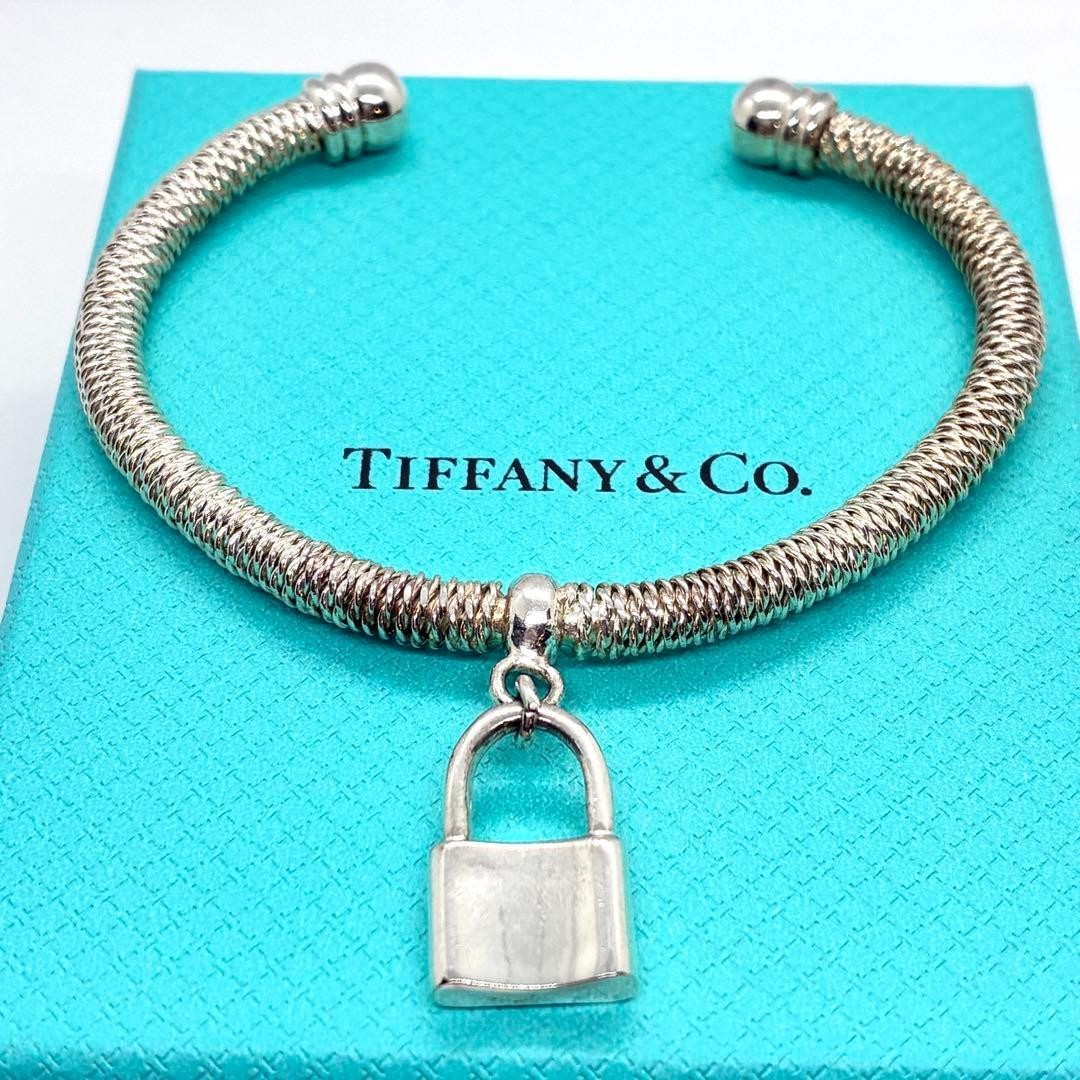 Tiffany Co Somerset Mesh Bangle Bracelet Padlock Sterling Silver 925 Used No Box