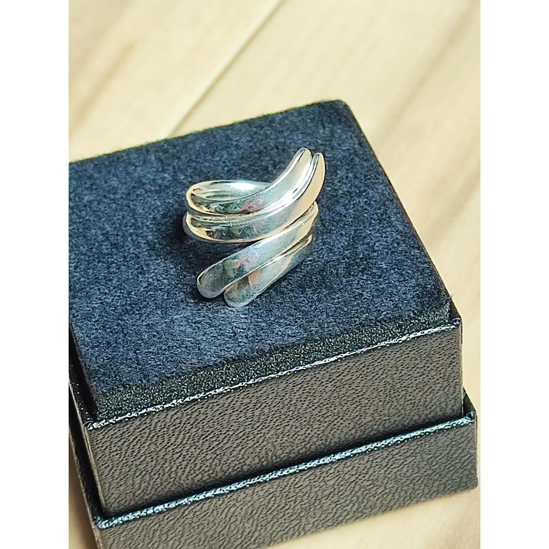 Georg Jensen # A10 Sterling Silver Ring Size 47 US 4 Andreas Mikkelsen Denmark