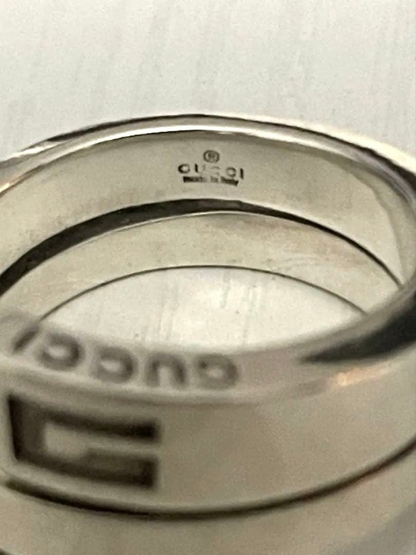 Gucci Sterling Silver 925 G Logo Spiral Snake Ring Size 61 US 9.5
