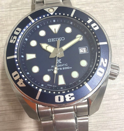 Seiko Prospex Sumo SBDC033 6R15 Automatic Diver Watch Blue Dial 200m Japan Used