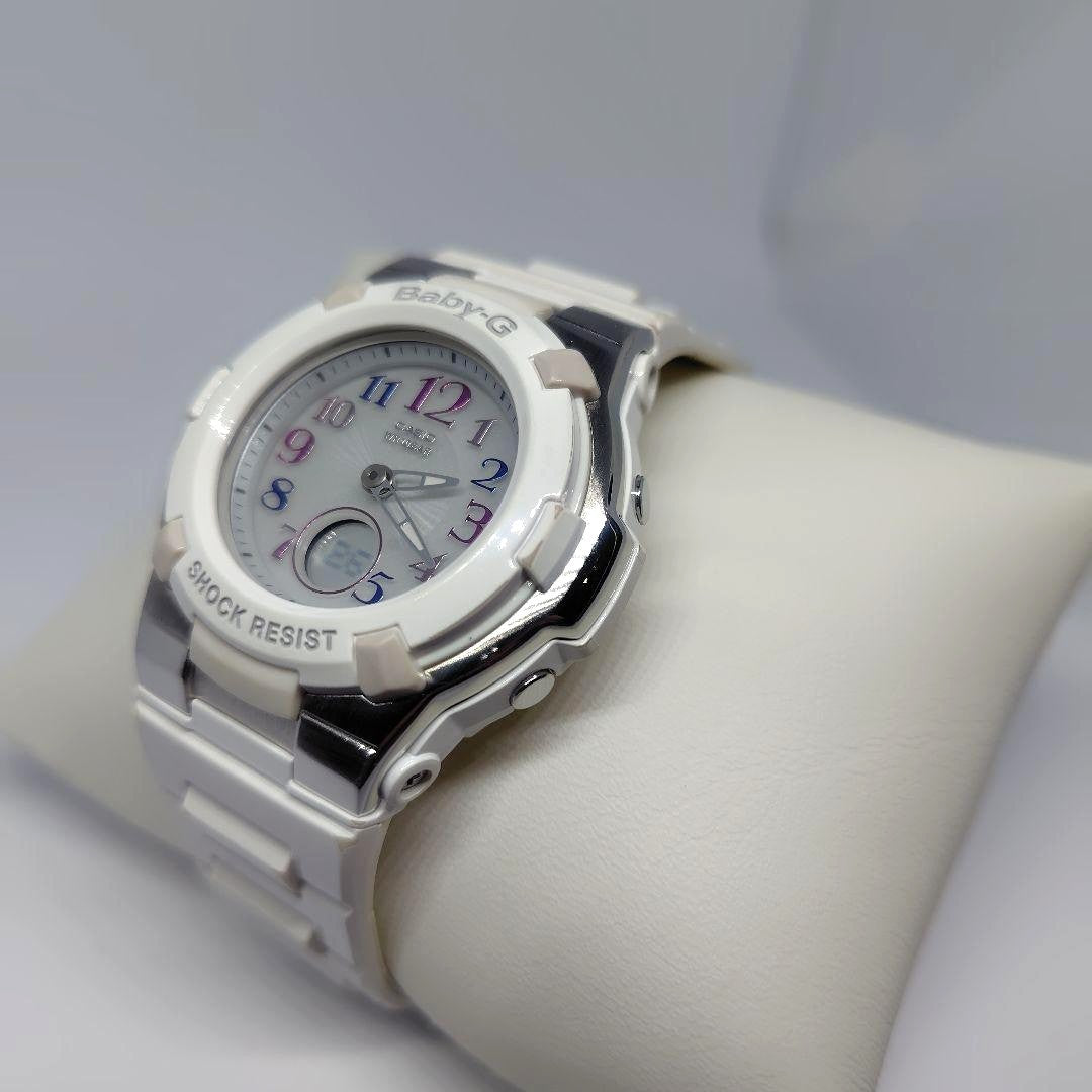 CASIO Baby-G BGA-1100GR Analog Digital Womens Watch White Resin Shock Resist