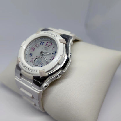 CASIO Baby-G BGA-1100GR Analog Digital Womens Watch White Resin Shock Resist