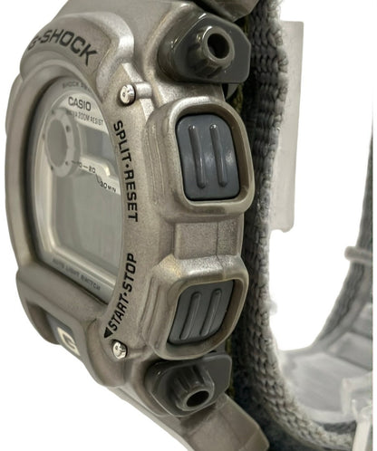 CASIO G-SHOCK GW-9000 Quartz Mens Watch Silver Resin Case Green Nylon Band Used