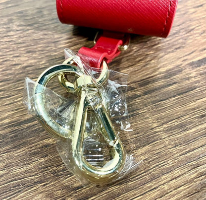 Pomellato Red Leather Keychain AirPods Case Holder