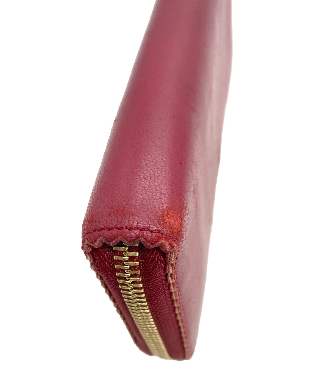 LOEWE Anagram Zip Around Long Wallet Red Nappa Leather Tassel Zipper Spain