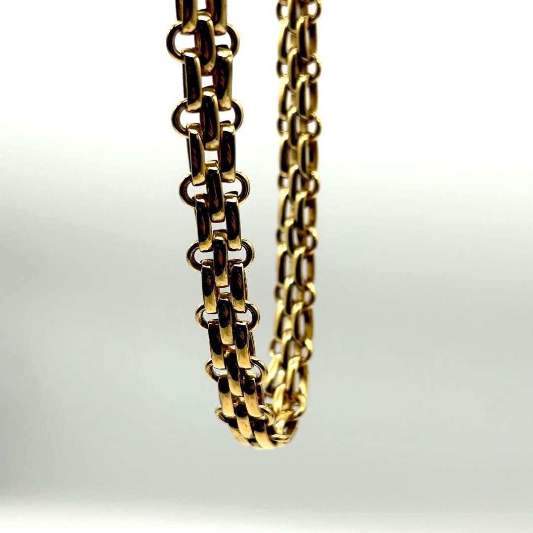 CHRISTIAN DIOR Gold Plated Chain Link Necklace Choker Vintage Used Excellent