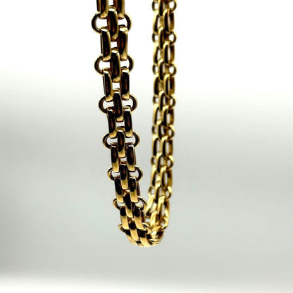 CHRISTIAN DIOR Gold Plated Chain Link Necklace Choker Vintage Used Excellent