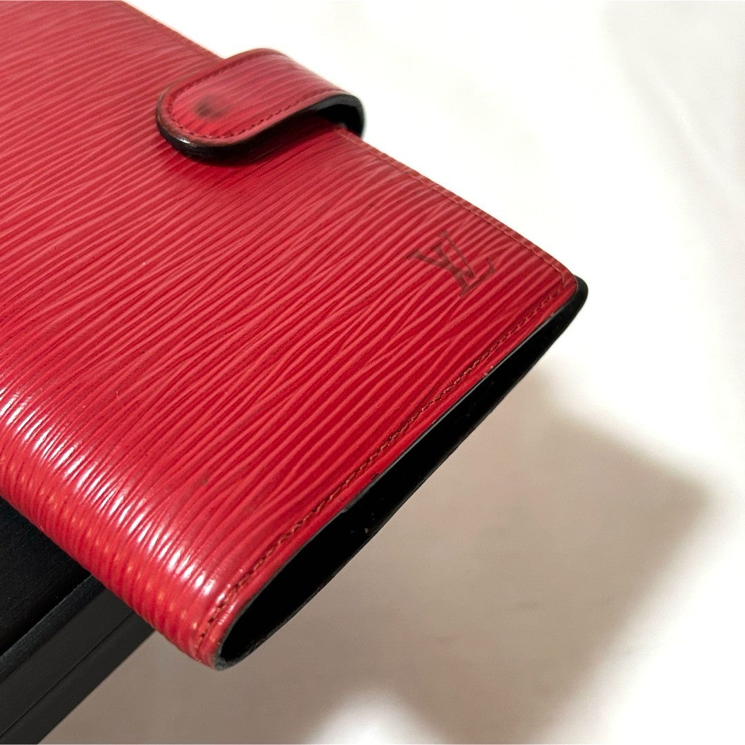 Louis Vuitton Epi Agenda R20047 Notebook Cover Red Leather PM 6-Ring Binder