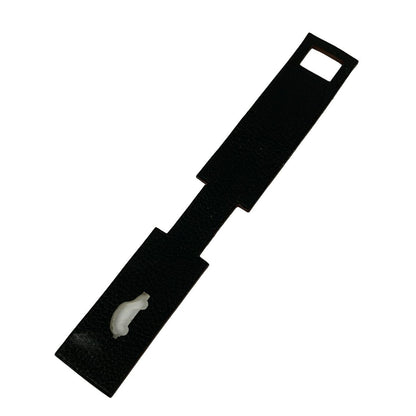 HERMES Petit Ash Car Key Holder Charm Travel Tag Black Beige Clemence Leather