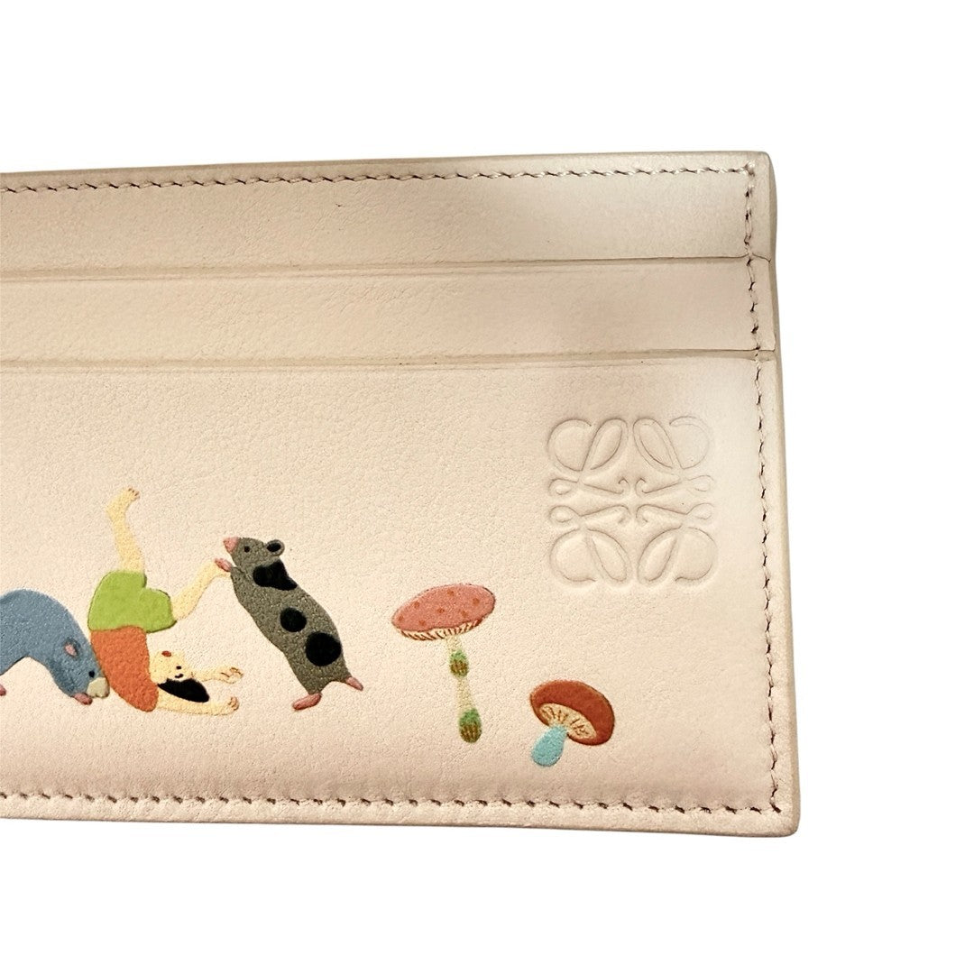 Loewe Suna Fujita Hamster Beige Napa Calfskin Card Case Holder Unused