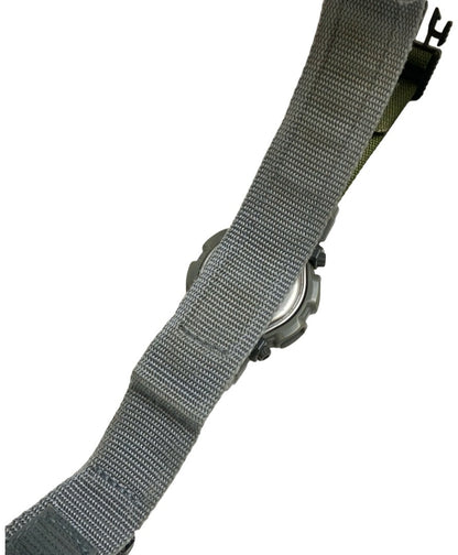CASIO G-SHOCK GW-9000 Quartz Mens Watch Silver Resin Case Green Nylon Band Used