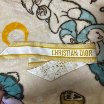 Christian Dior Mitzah Silk Scarf  Yellow Used