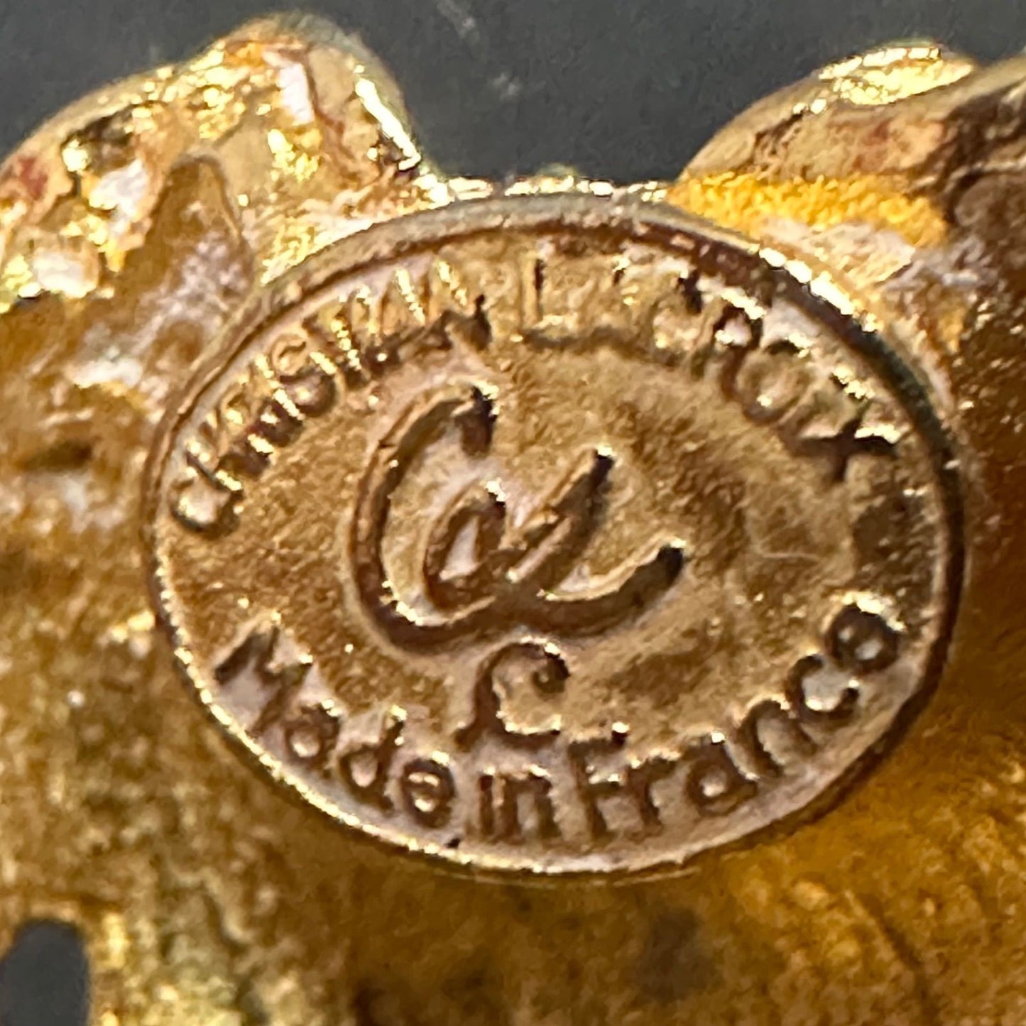 Christian Lacroix Auth Vtg Heart Motif GP Gold Clip Earrings 2.65x2.61 cm Used