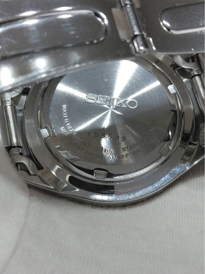 SEIKO Kinetic 5M62 0CW0 Auto Quarts Analog Date Watch Men Silver 10BAR