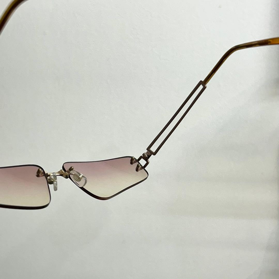 Alexander McQueen Authentic 42-0030 VTG Rimless Sunglasses Matte Brown Frame