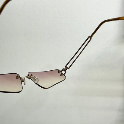 Alexander McQueen Authentic 42-0030 VTG Rimless Sunglasses Matte Brown Frame