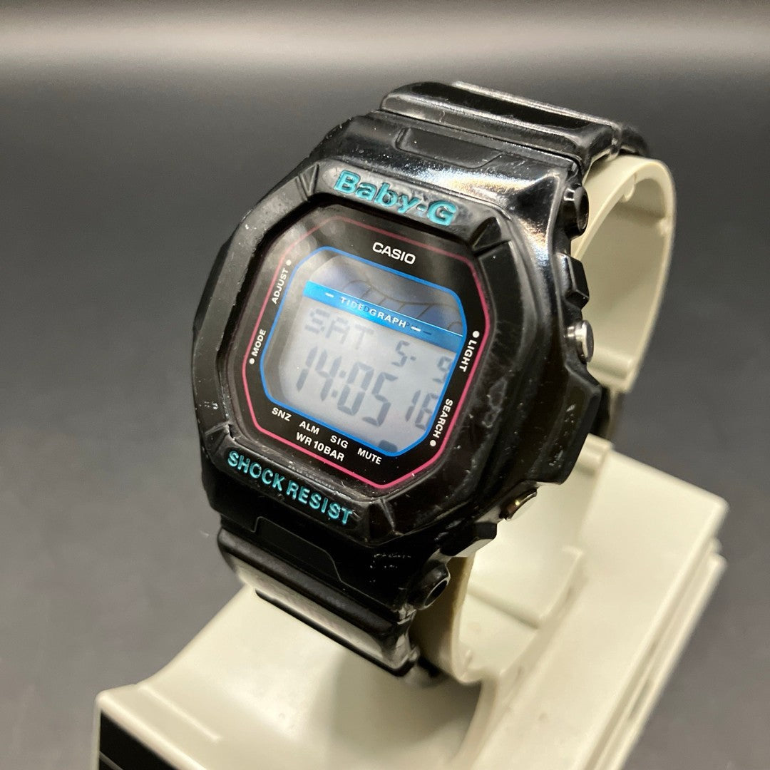 CASIO Baby-G BLX-5600 Tide Graph Digital Watch Black Resin Shock Resist Working