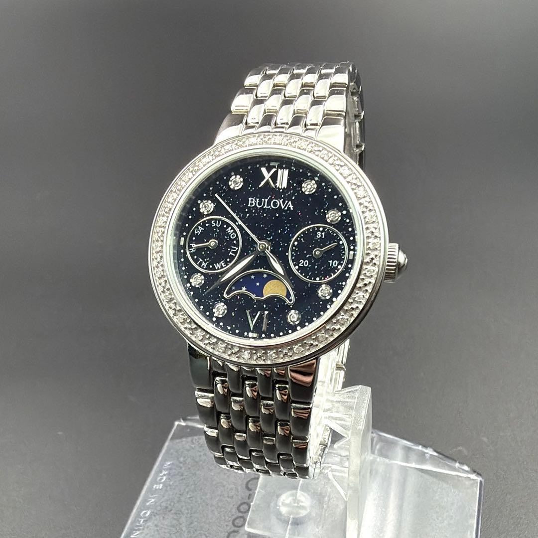 Bulova 96R210 Moon Phase Day Date Starry Sky Quartz Analog Watch Men