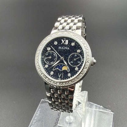 Bulova 96R210 Moon Phase Day Date Starry Sky Quartz Analog Watch Men