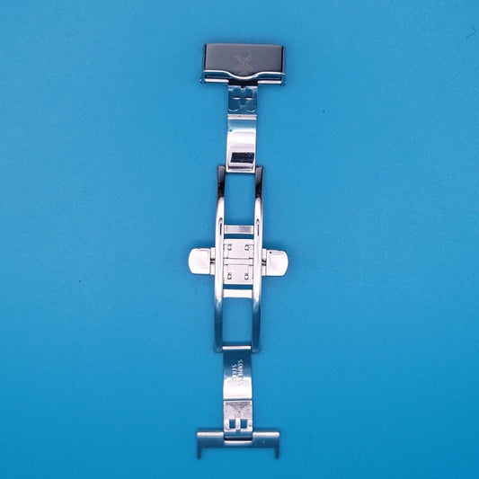 MUHLE GLASHUTTE 16mm Silver Tone Butterfly Buckle Used