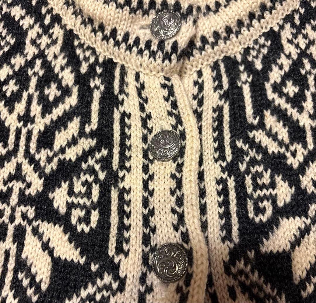 DALE OF NORWAY Vintage Nordic Wool Cardigan Sweater Silver Button Women L