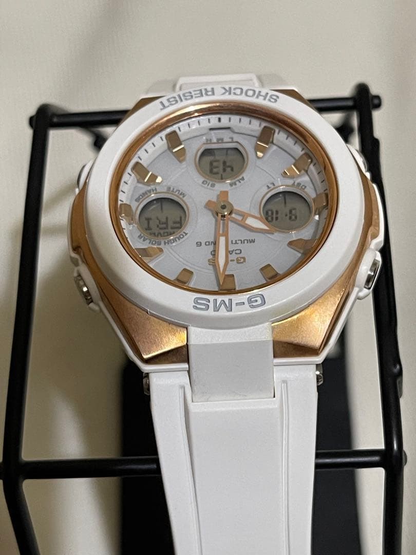 CASIO Baby-G G-MS MSG-W100G Tough Solar Womens Watch White Gold Dial Multiband