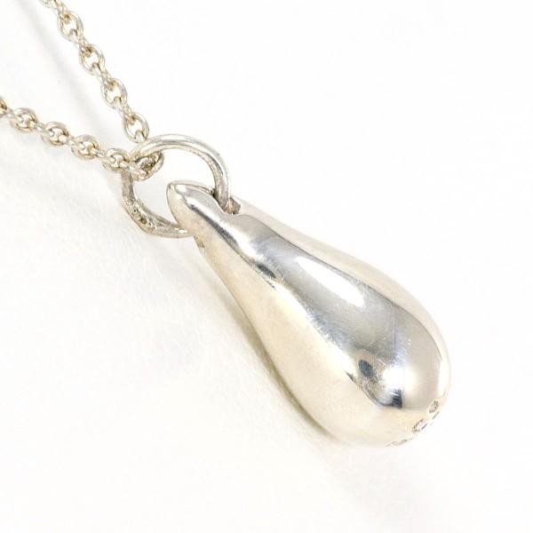 Tiffany & Co Sterling Silver 925 Tear Drop Pendant Necklace L41cm 16in Excellent