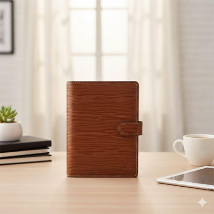 Louis Vuitton Epi Leather Agenda Cover Light Brown Notebook Organizer 6-Ring