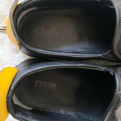 Fendi Monster Bug Eyes Black Yellow Eyes Sneakers Slip-On Size 6 Men Used