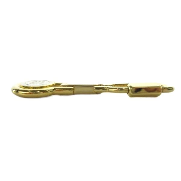 LOEWE Anagram Key Ring Chain Charm Gold Tone Metal Logo Keychain Made Spain