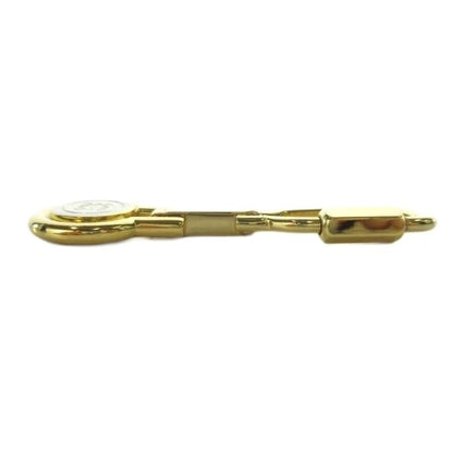 LOEWE Anagram Key Ring Chain Charm Gold Tone Metal Logo Keychain Made Spain