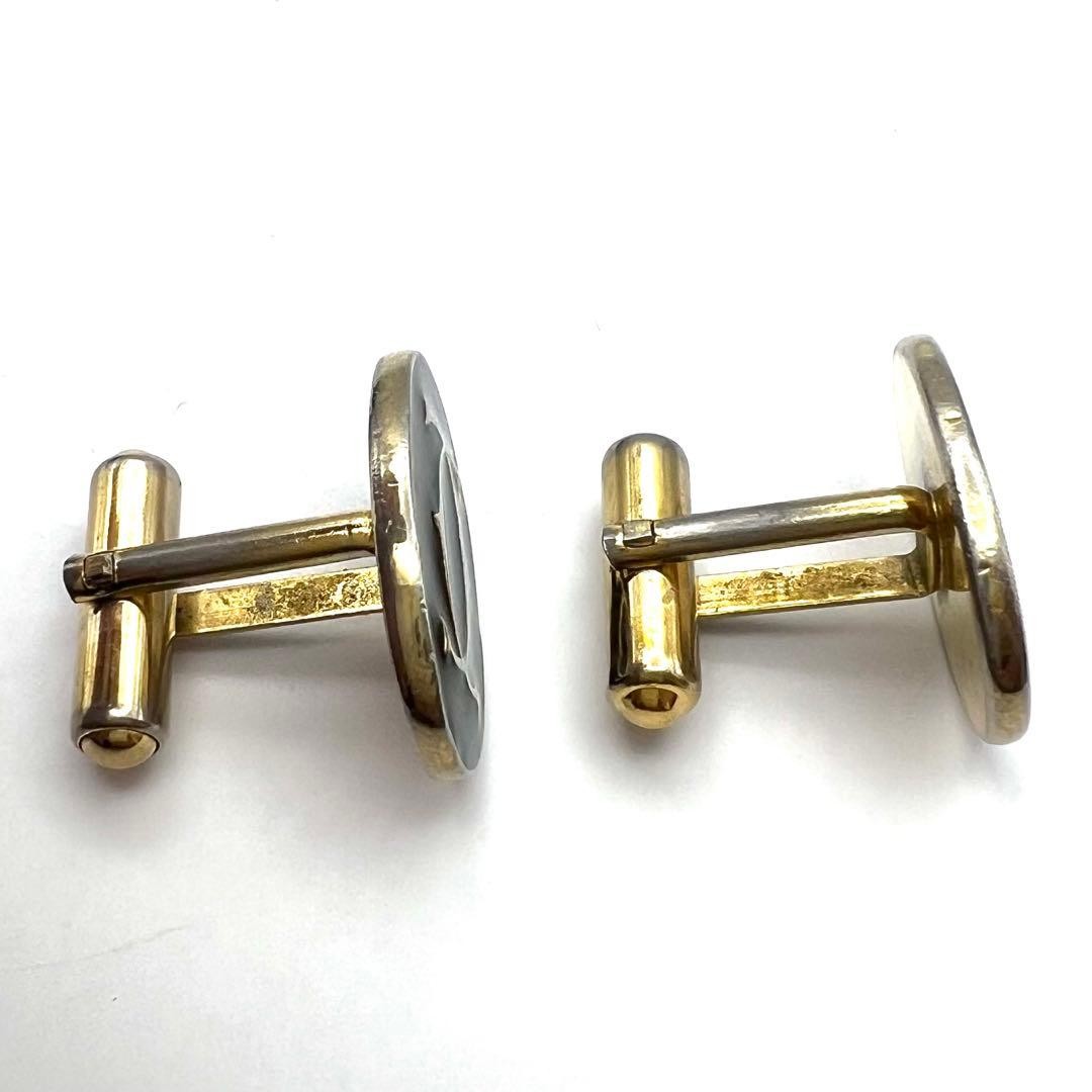Cartier Vintage Cufflinks Tie Pin Set Gold Black Used Italy