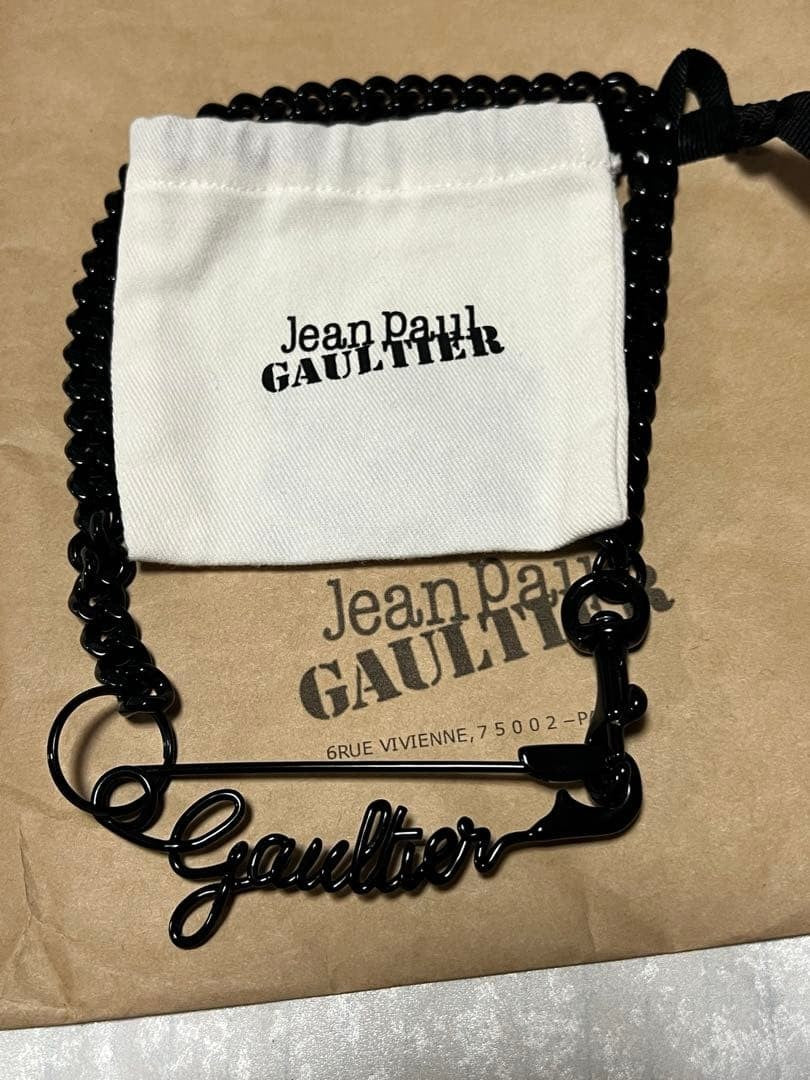 Jean Paul Gaultier Black The Gaultier Safety Pin Necklace Pendant Excellent