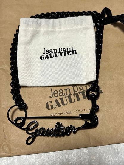 Jean Paul Gaultier Black The Gaultier Safety Pin Necklace Pendant Excellent