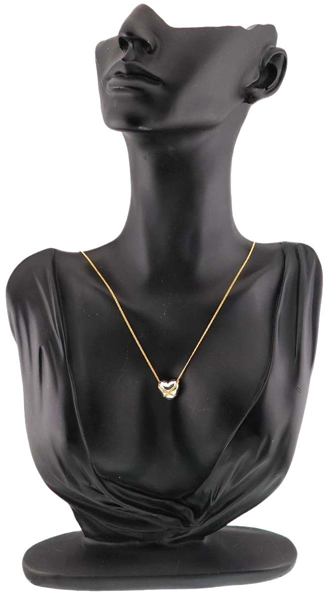Tiffany & Co Cross Heart Necklace Silver 925 K18 Yellow Gold Chain 45cm 17.7"