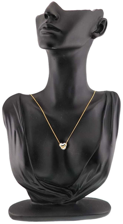 Tiffany & Co Cross Heart Necklace Silver 925 K18 Yellow Gold Chain 45cm 17.7"