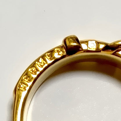 Hermes Authentic Santuaire Scarf Ring Gold 23mm 0.91" France With Box Used Gold
